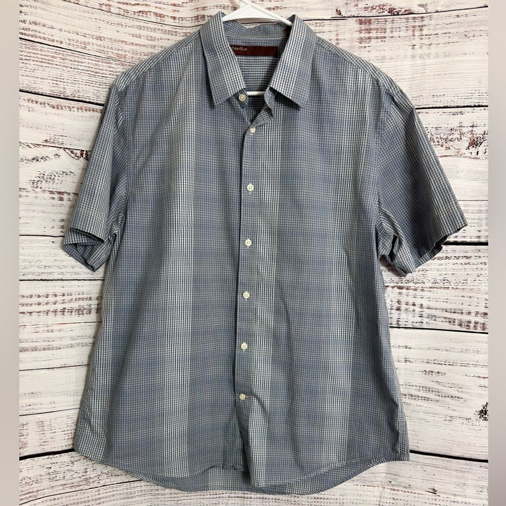 Perry Ellis Shirt Mens size X Large Cotton button‎ up Plaid casual